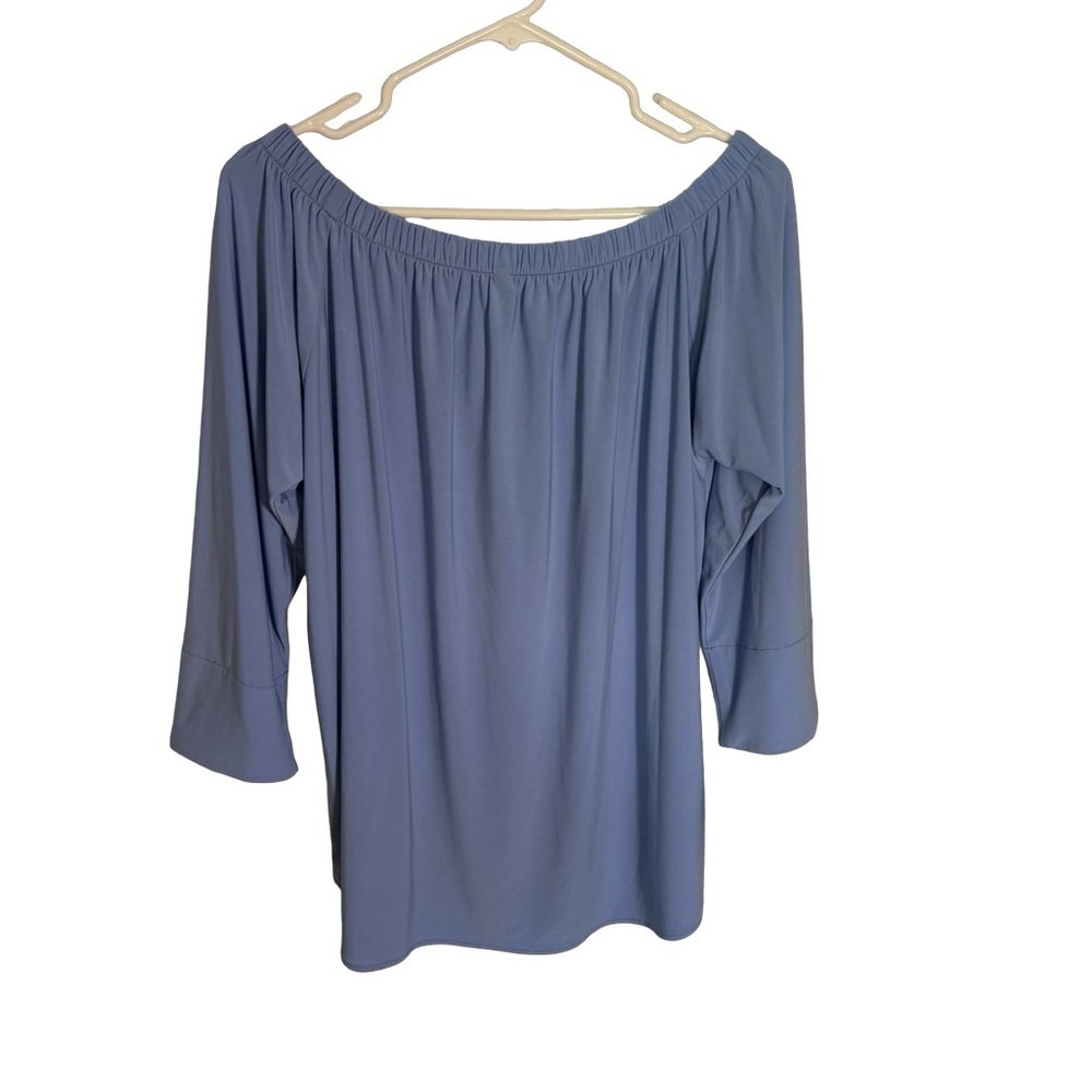 Last Tango Off-Shoulder 3/4 Sleeve Top – Blue, Made in USA, Size M